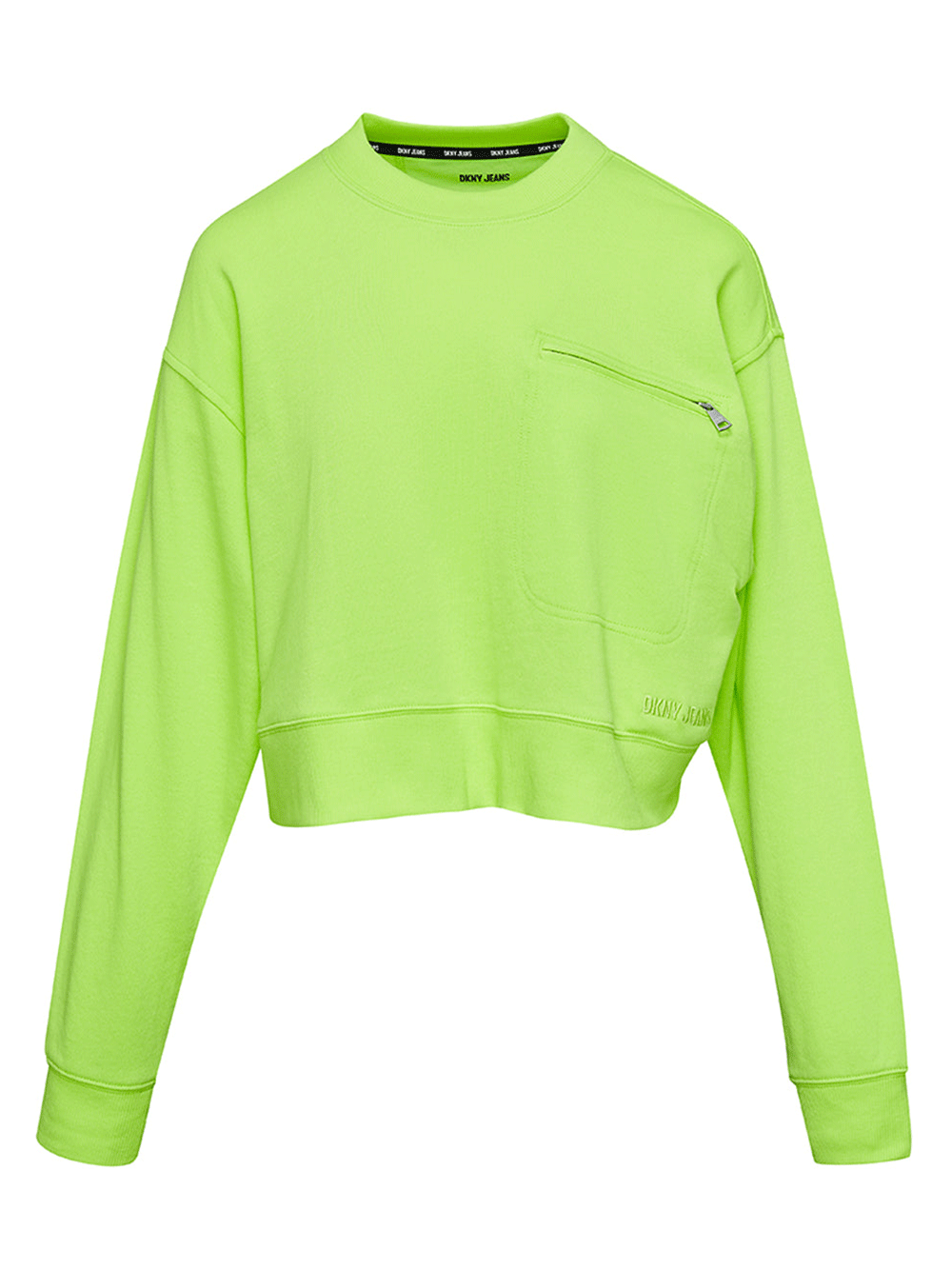 DKNY-Jeans-French-Terry-Long-Sleeve-Cropped-Sweatshirt-Bright-Green-1