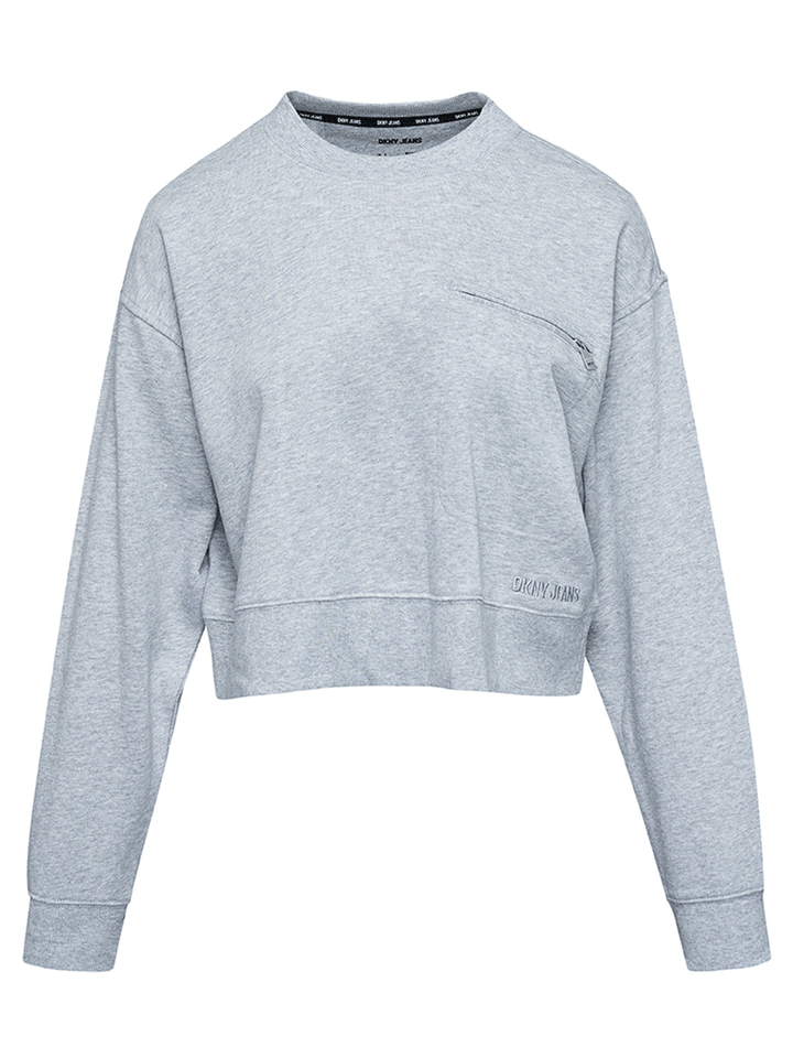 DKNY-Jeans-French-Terry-Long-Sleeve-Cropped-Sweatshirt-Grey-1