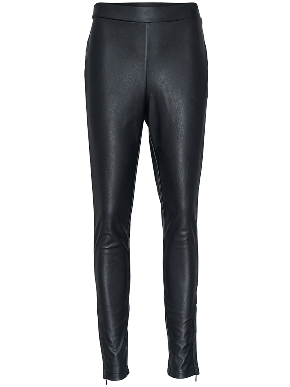 DKNY-Jeans-Logo-Slit-Nylon-Leggings-Black-1