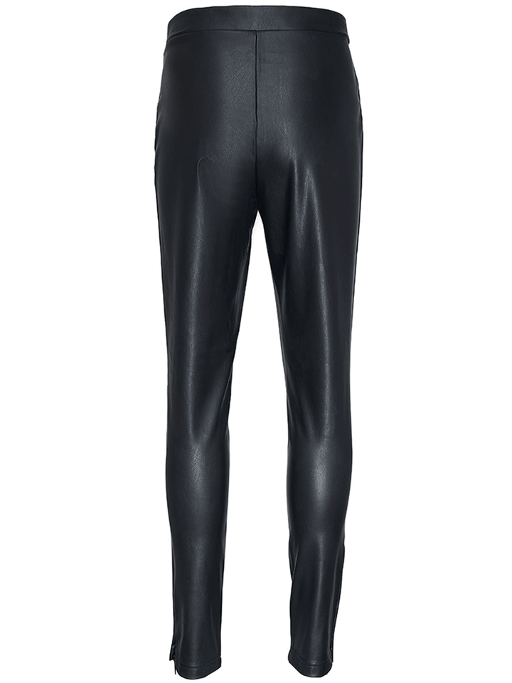 DKNY-Jeans-Logo-Slit-Nylon-Leggings-Black-2