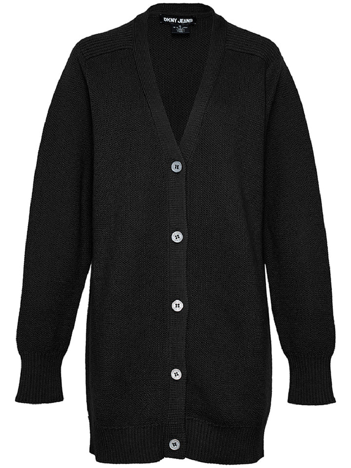 DKNY-Jeans-Recycled-Polyester-Cardigan-Black-1