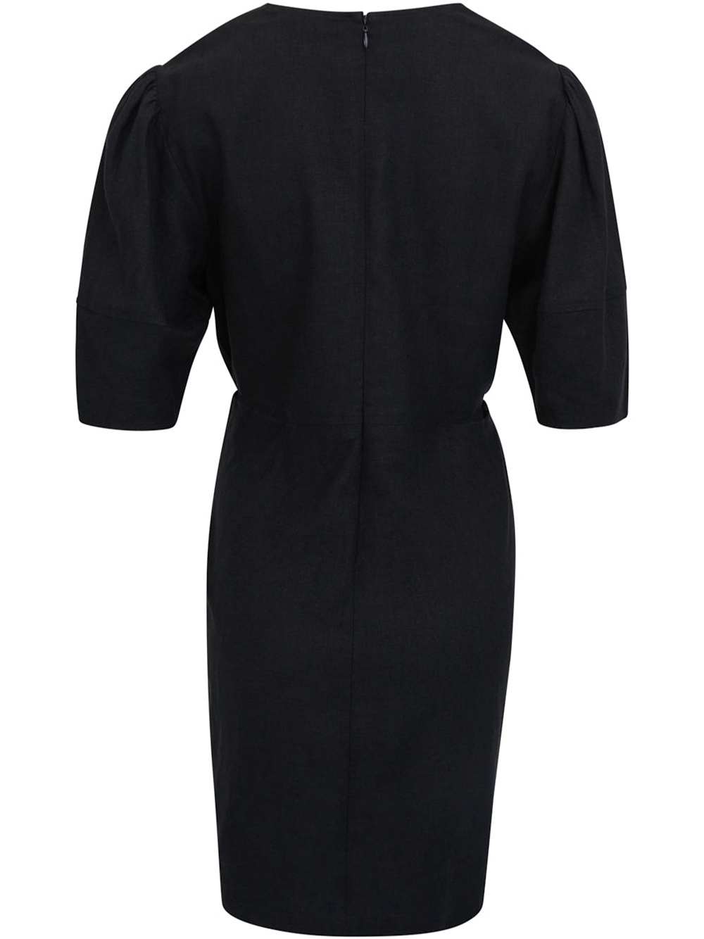 DKNY Linen Viscouse Side Cut Dress Black 2