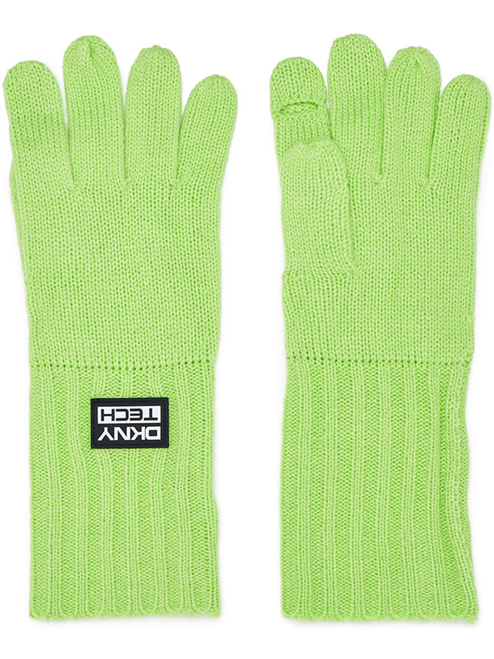 DKNY-Merino-Acrylic-Tech-Knit-Gloves-Green-1