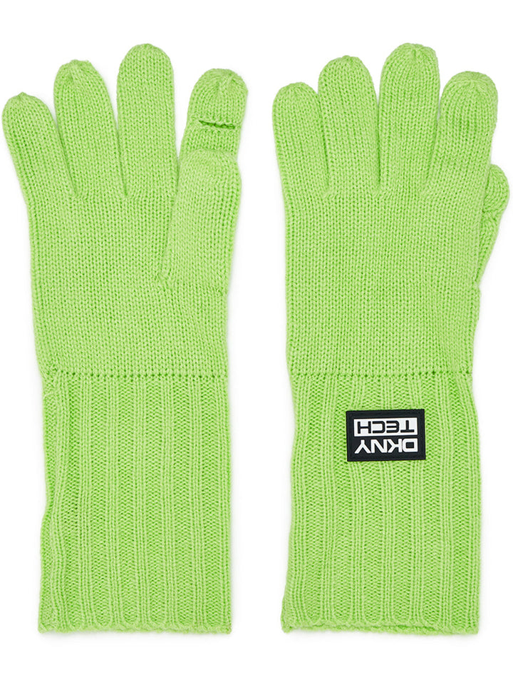 DKNY-Merino-Acrylic-Tech-Knit-Gloves-Green-2