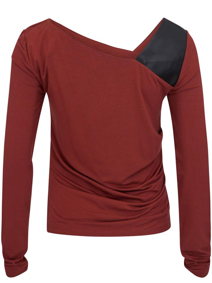 DKNY Mix Media Top Brown 2