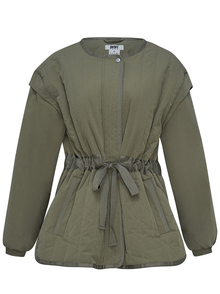     DKNY-Paper-Poplin-Mixed-Quilt-Jacket-Olive-1