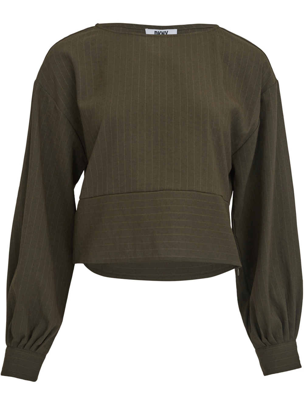 DKNY-Pinstripe-Boat-Neck-Top-Dark-Olive-1