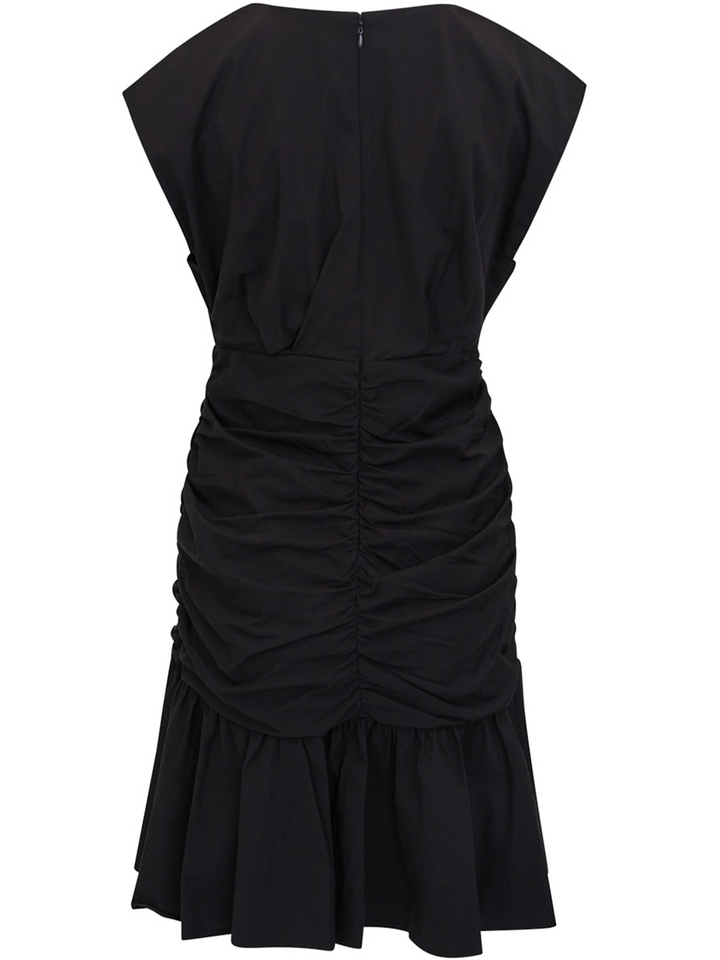 DKNY Poplin V Neck Midi Dress Black 2