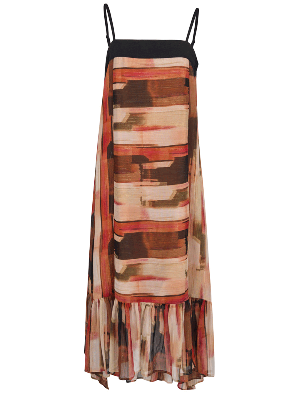 DKNY Print Chiffon Dress Brown 1