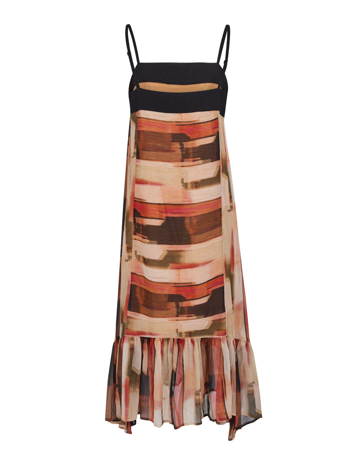 DKNY Print Chiffon Dress Brown 2