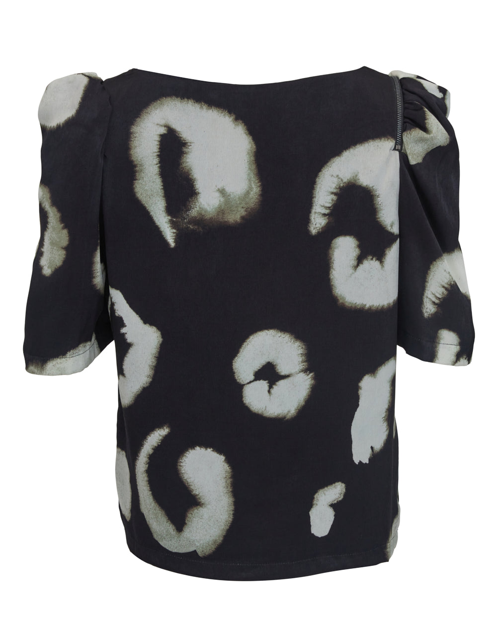 DKNY-Printed-Supple-Satin-Top-Black-2