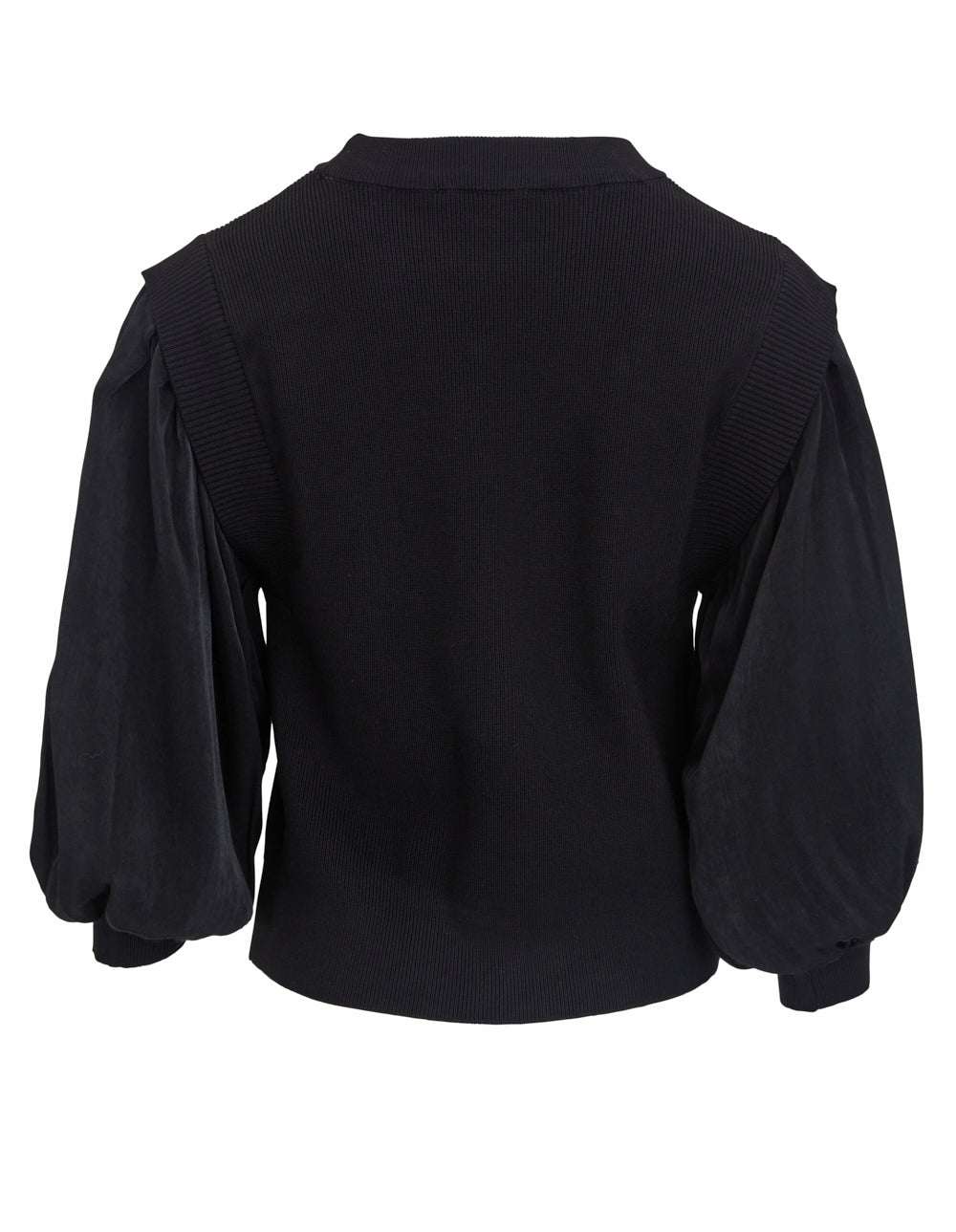 DKNY Rayon Nylon Blend 3/4 Sleeve Satin Sweater Black 2