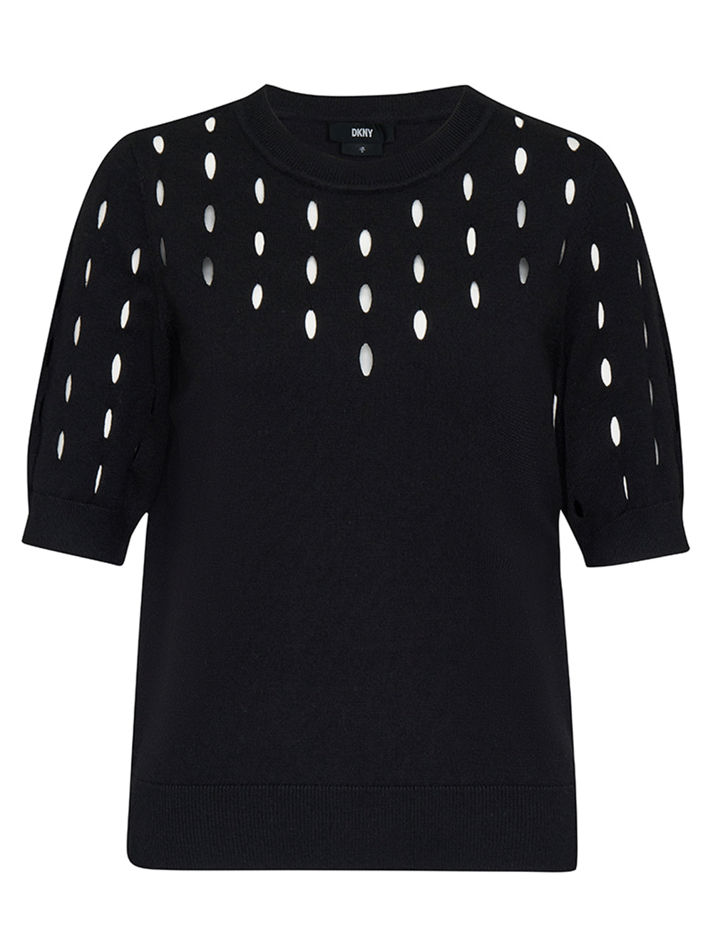 DKNY-Rayon-Poly-Cutout-Detail-Sweater-Black-1