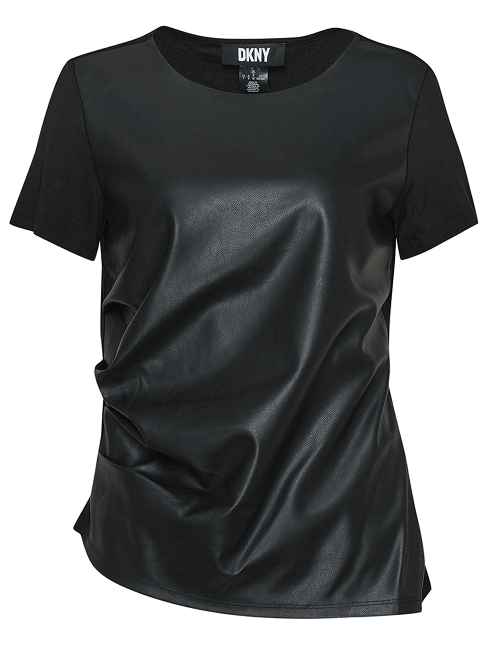 DKNY-Rayon-Spandex-Mix-Media-Top-Black-1