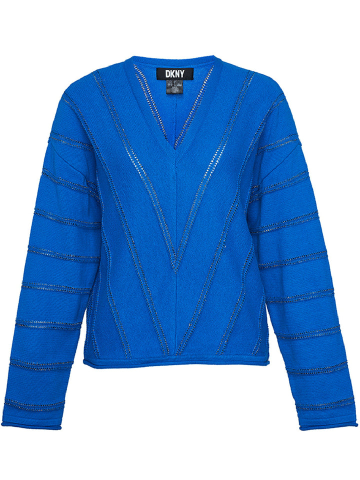 DKNY-Recycled-Polyester-Lurex-Sweater-Blue-1