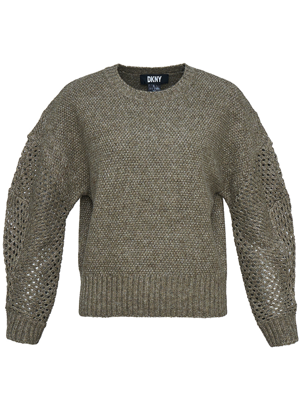 DKNY Recycled Polyester Nylon Wool Sweater Olive 1