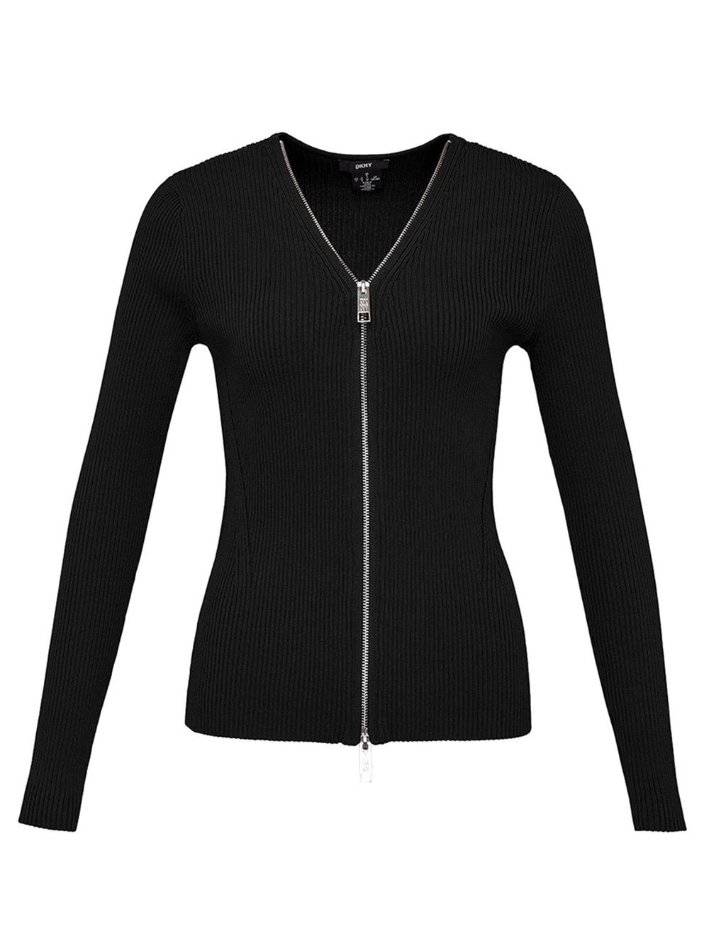 DKNY-Ribbed-Viscose-Nylon-Sweater-Black-1