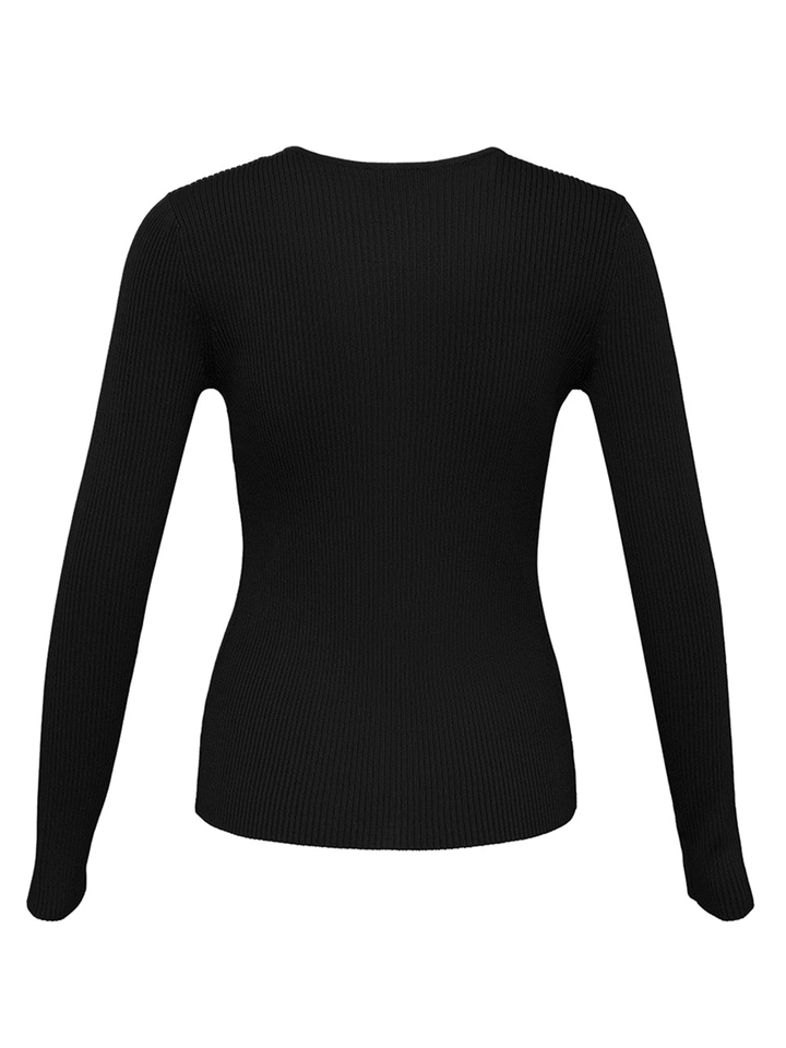 DKNY-Ribbed-Viscose-Nylon-Sweater-Black-2