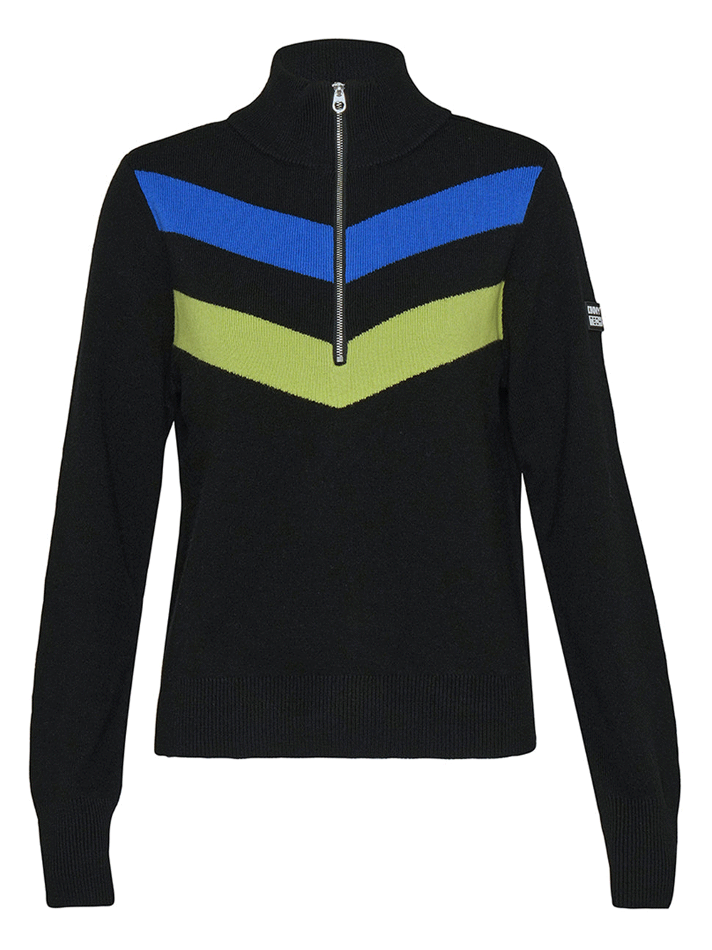 DKNY-Sport-Chevron-Half-Zip-Sweater-Black-1