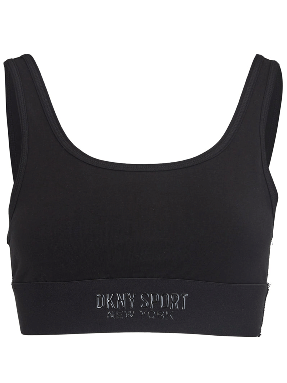 DKNY-Sport-Cotton-Spandex-Tonal-Logo-Bralette-Black-1