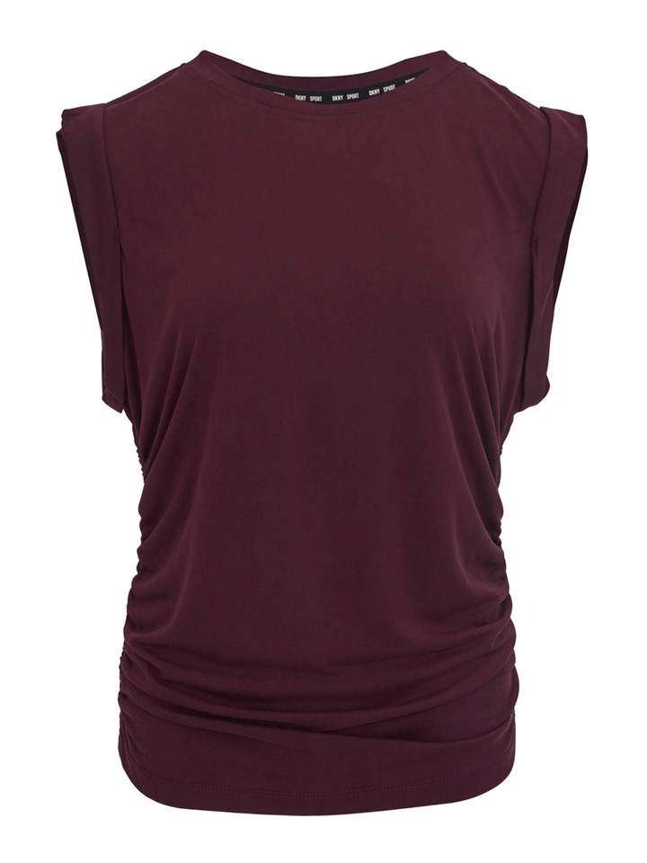 DKNY-Sport-Highline-Jersey-Flange-Sleeve-Top-Maroon-1