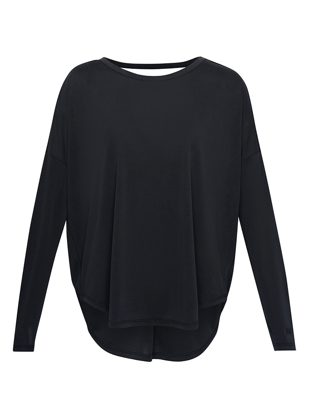 DKNY-Sport-Highline-Jersey-Oversized-Long-Sleeve-Top-With-Open-Back-Black-1