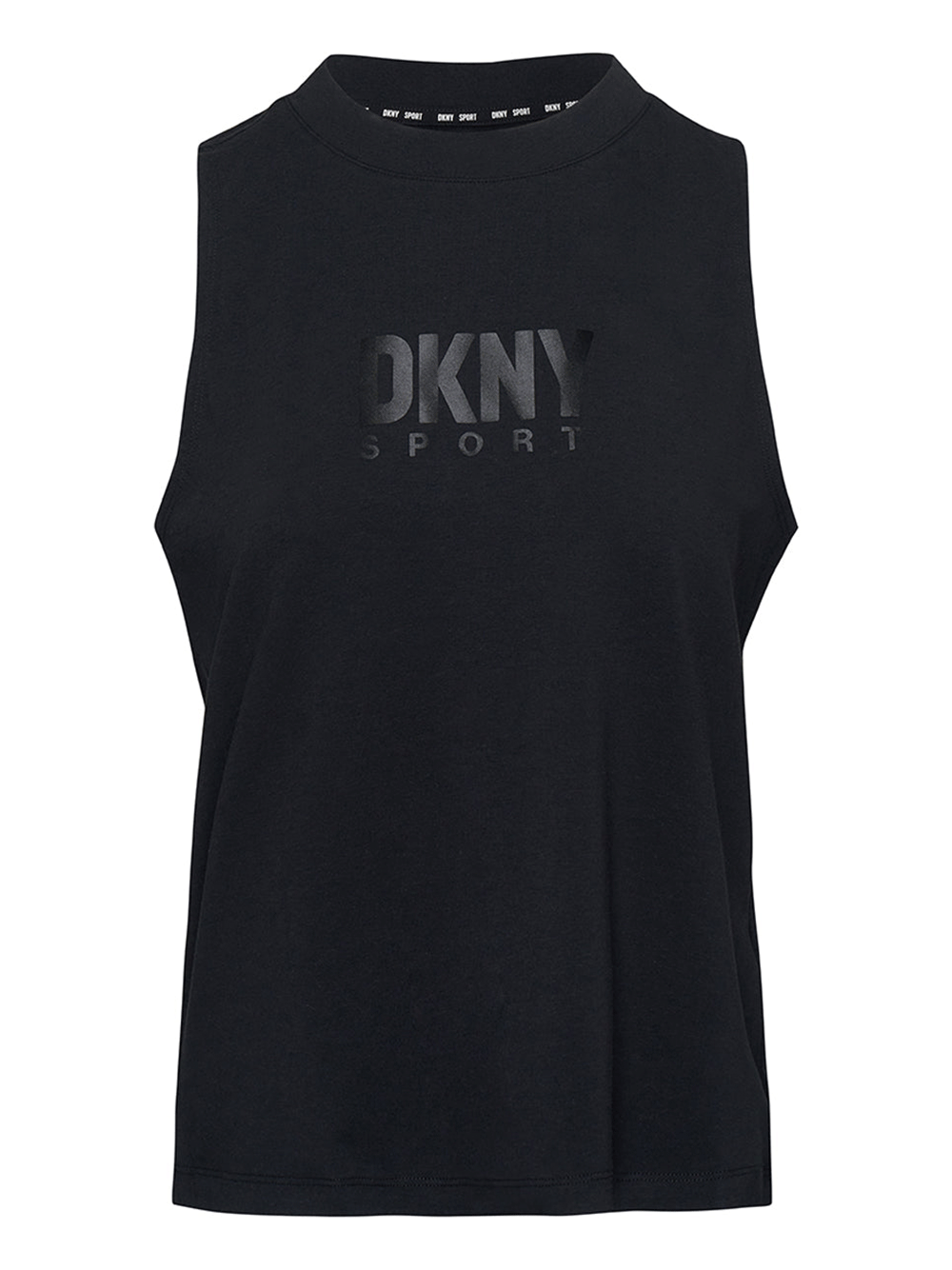 DKNY-Sport-Jersey-Satin-Logo-Tank-Black-1