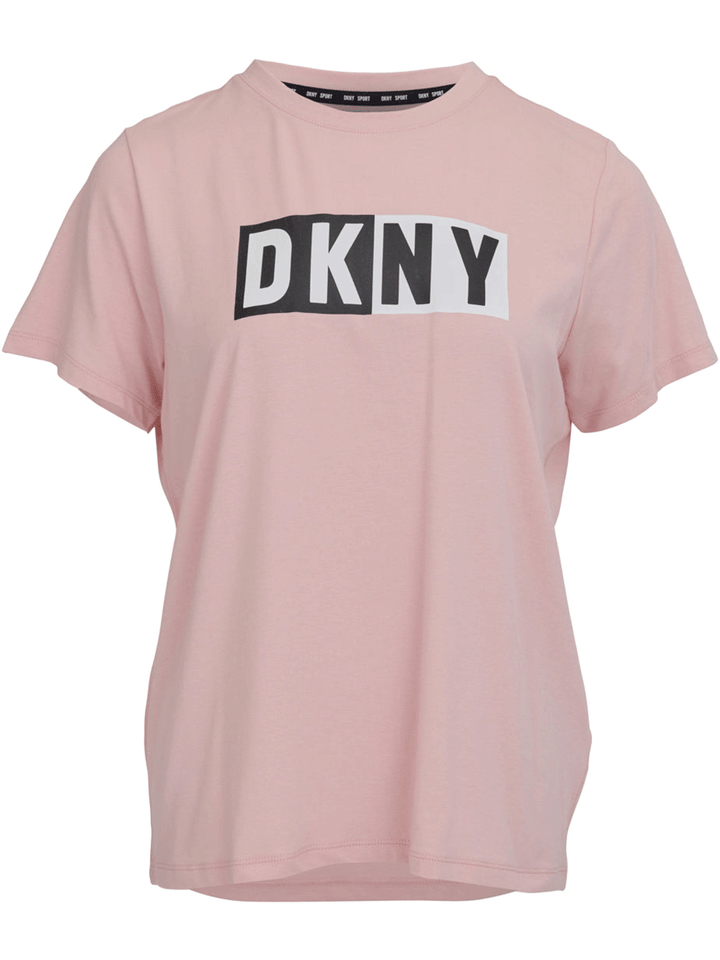 DKNY-Sport-Jersey-Two-Tone-Logo-Tee-Pink-1