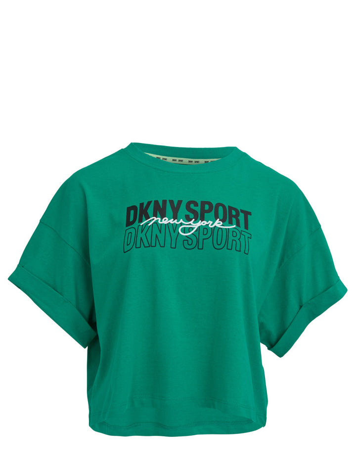    DKNY-Sport-Mirror-Script-Logo-Tee-Dark-Green-1