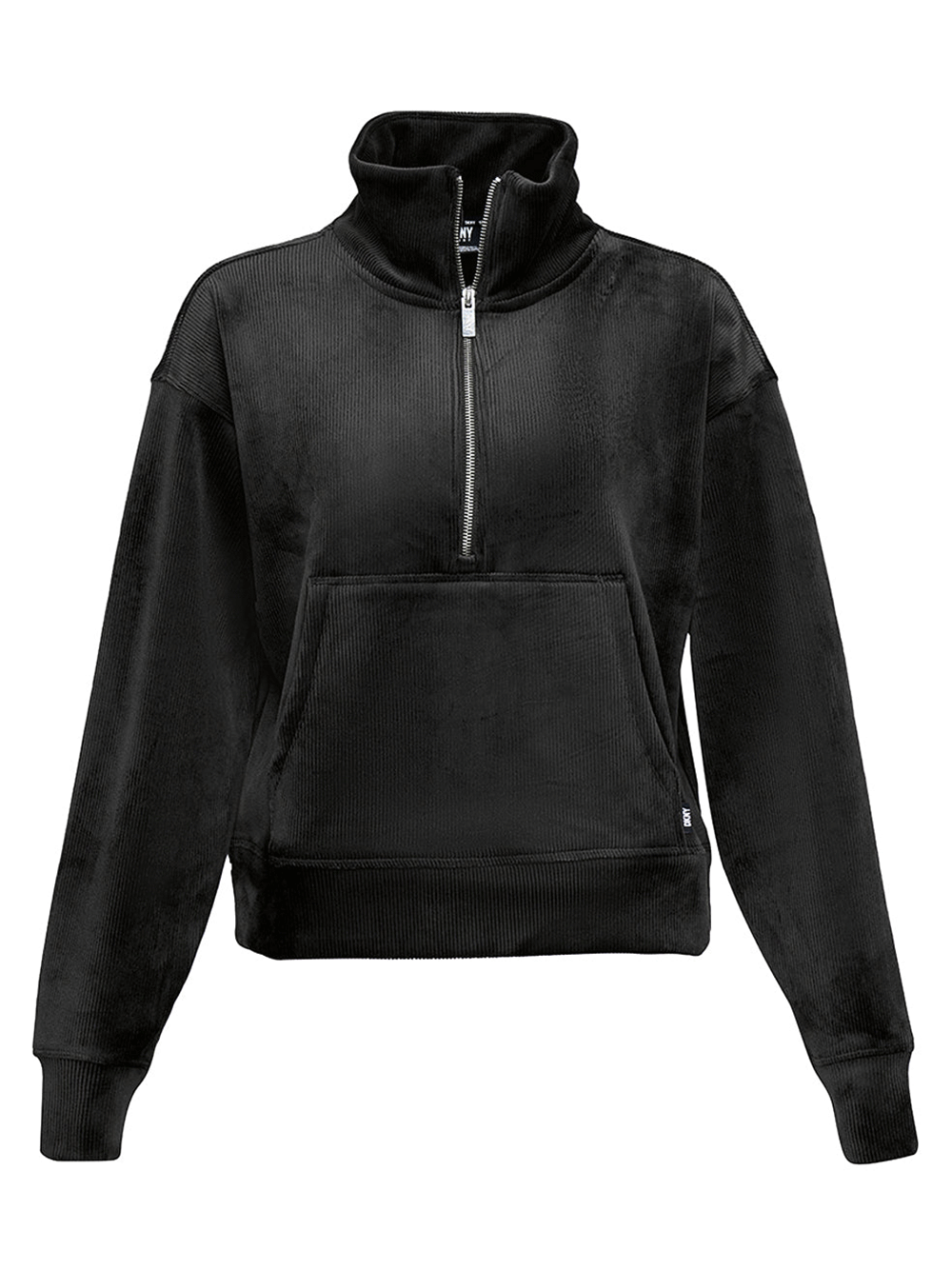 DKNY-Sport-Tech-Velour-Rib-Sweater-Black-1