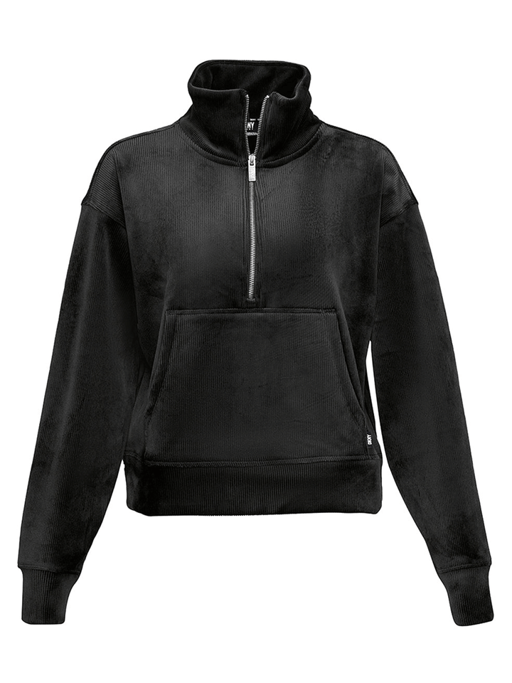 DKNY-Sport-Tech-Velour-Rib-Sweater-Black-1