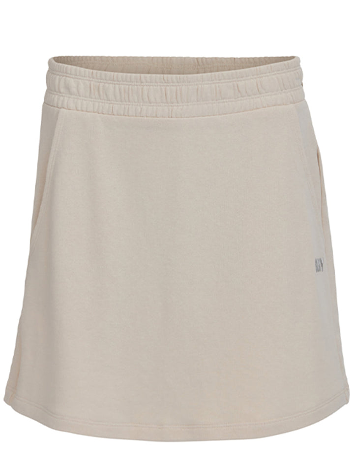 DKNY-Sport-Terry-Metallic-Logo-Skirt-Beige-1