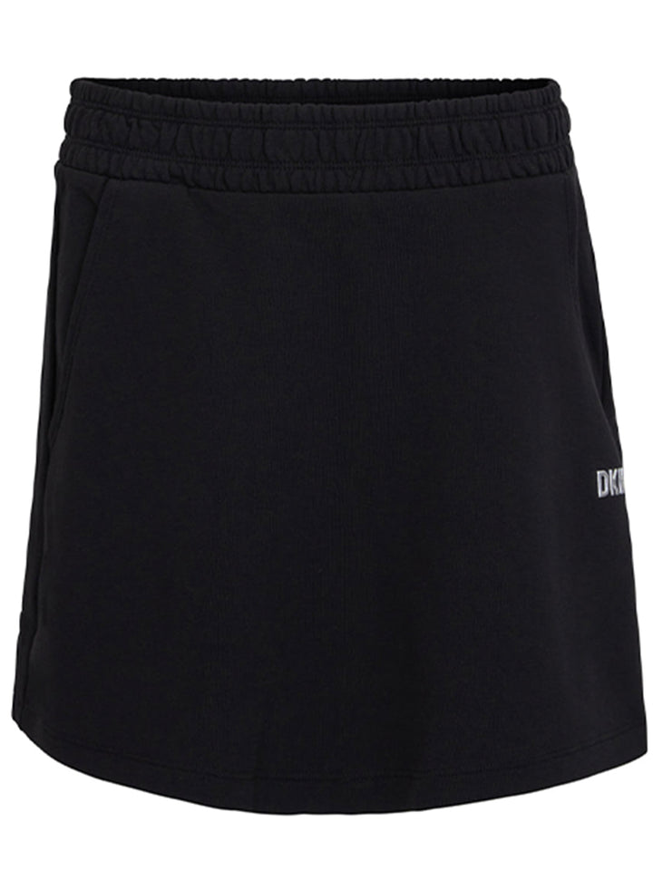 DKNY-Sport-Terry-Metallic-Logo-Skirt-Black-1