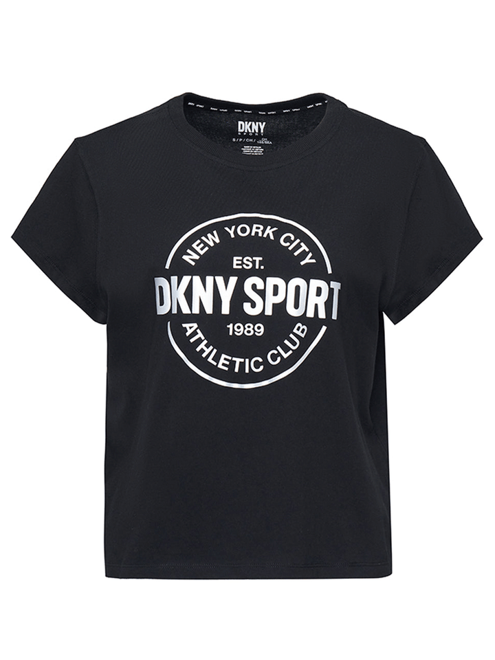 DKNY-Sport-Tompkins-Metallic-Athletic-Medallion-Logo-Cropped-Tee-Black-1