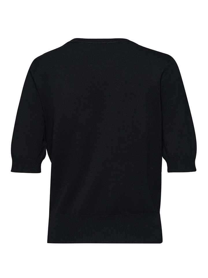 DKNY-Spun-Rayon-Mesh-V-Crewneck-Sweater-Black-2