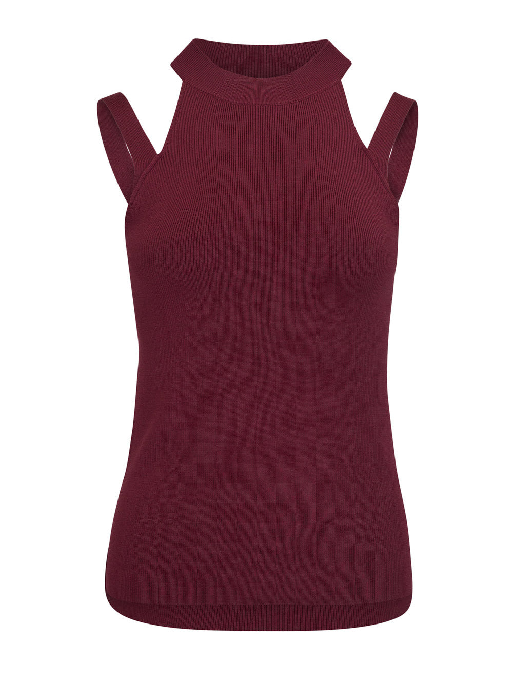     DKNY-Spun-Rayon-Nylon-Cutout-Sweater-Burgundy-1