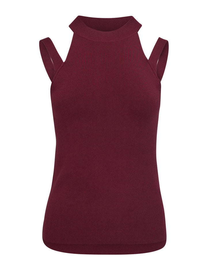     DKNY-Spun-Rayon-Nylon-Cutout-Sweater-Burgundy-1