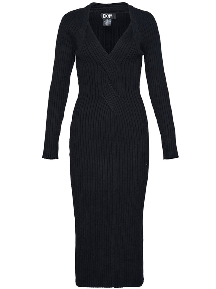 DKNY-Spun-Rayon-Nylon-Dress-Black-1