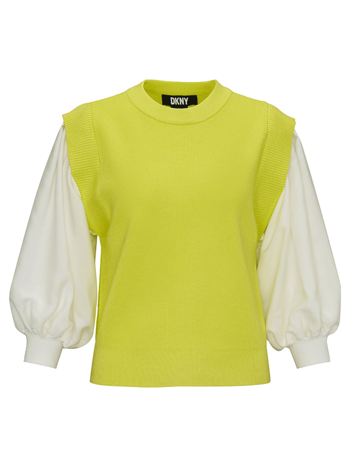 DKNY-Spun-Rayon-Nylon-Long-Sleeve-Mix-Media-Sweater-Bright-Green-1