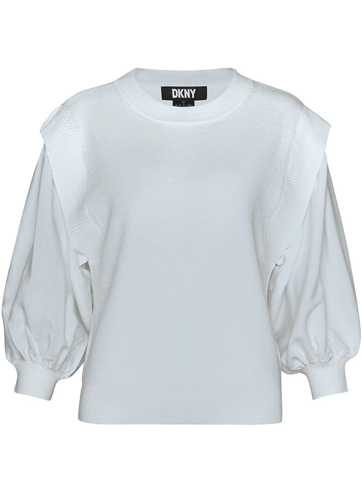 DKNY-Spun-Rayon-Nylon-Mix-Media-Sweater-Off White-1