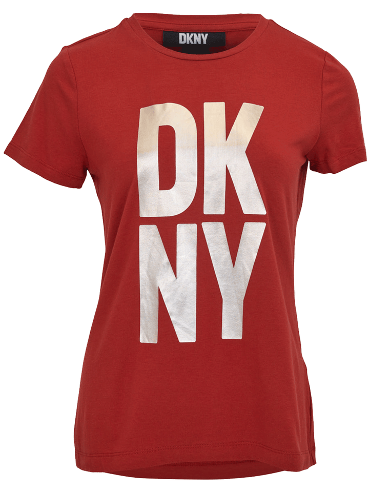 DKNY Stack Logo Tee Red 1