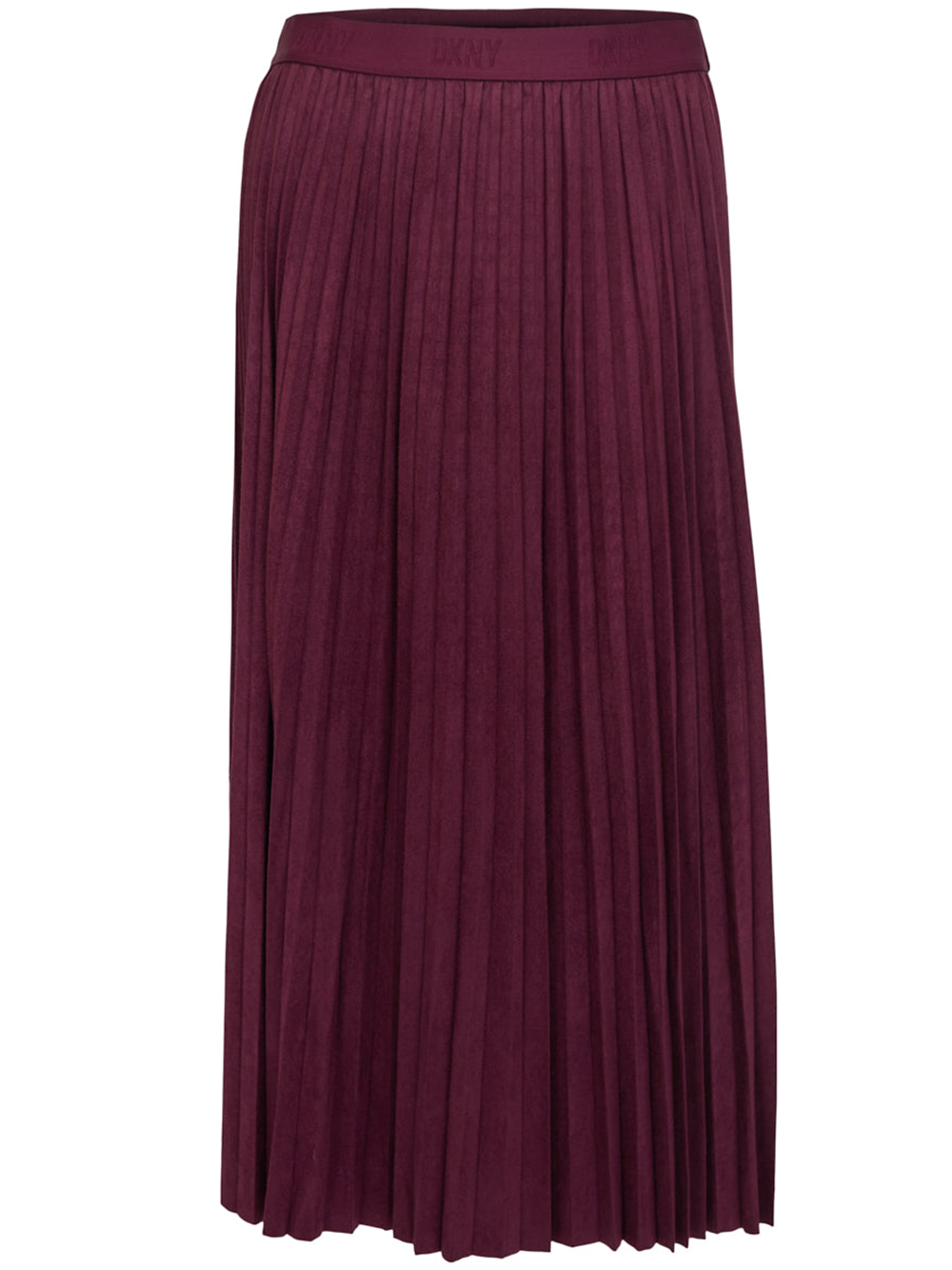 DKNY Suede Midi Pleated Skirt Burgundy 1