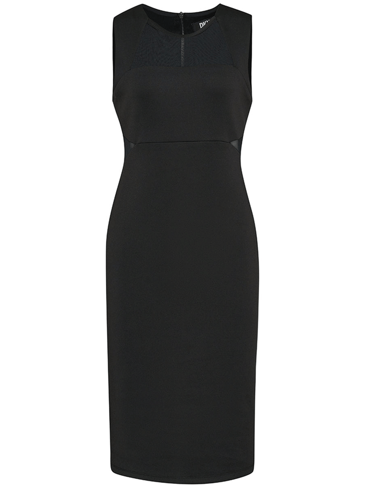 DKNY-Techno-Scuba-Knit-Dress-Black-1