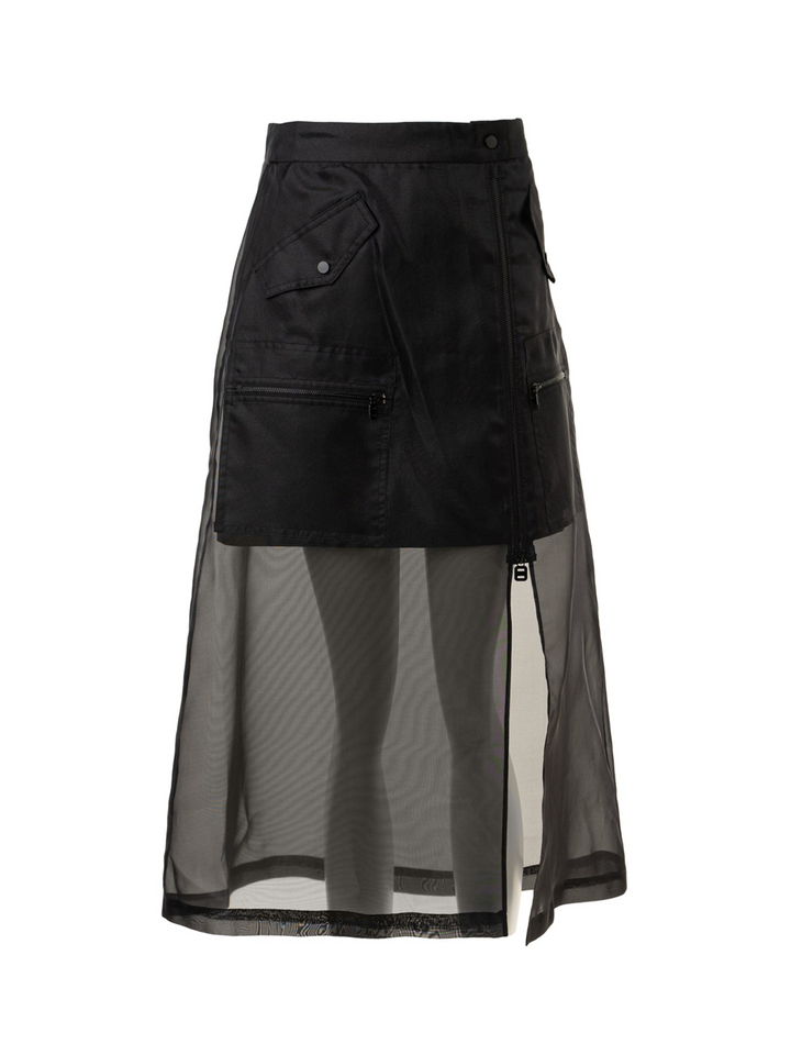  DKNY_Organza_Cargo_Skirt-Black