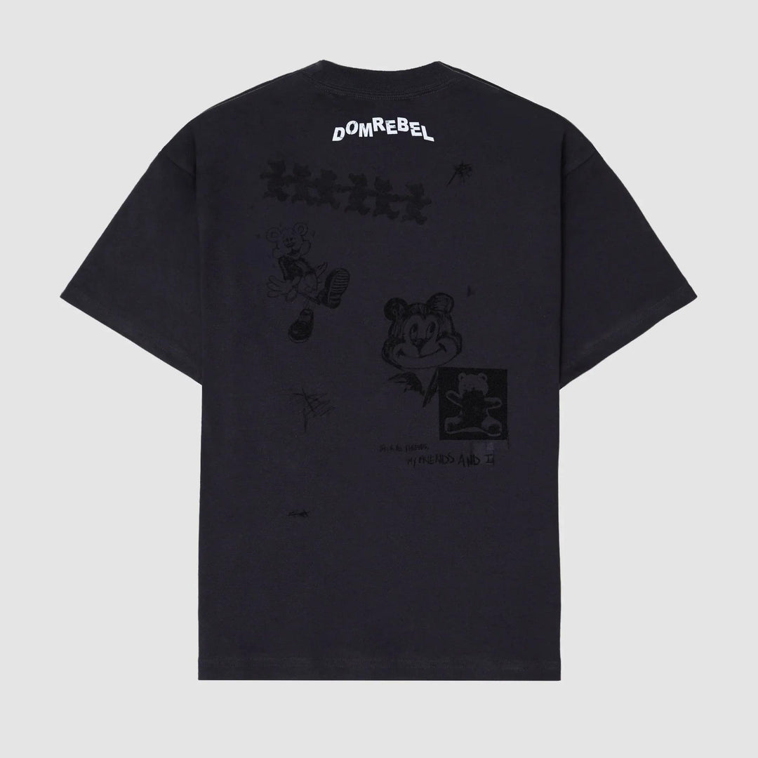 Club21 - DOMREBEL - Ny Bear Sketch T-Shirt - TEES - Black