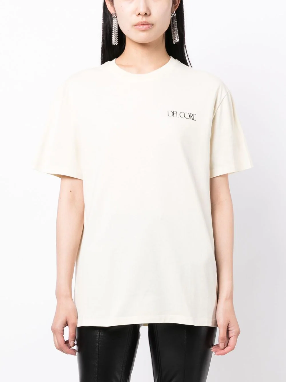 Del Core T-Shirt With Coral Print White 3