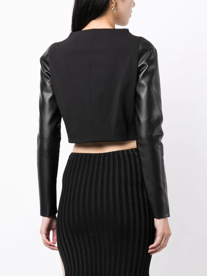 Del-Core-Tailored-Top-With-Leather-Sleeve-Black-4
