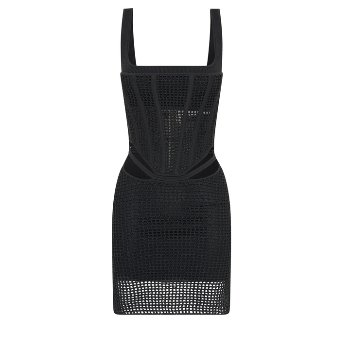 Dion_Lee_Crochet_Suspend_Corset_Mini_Dress_Black