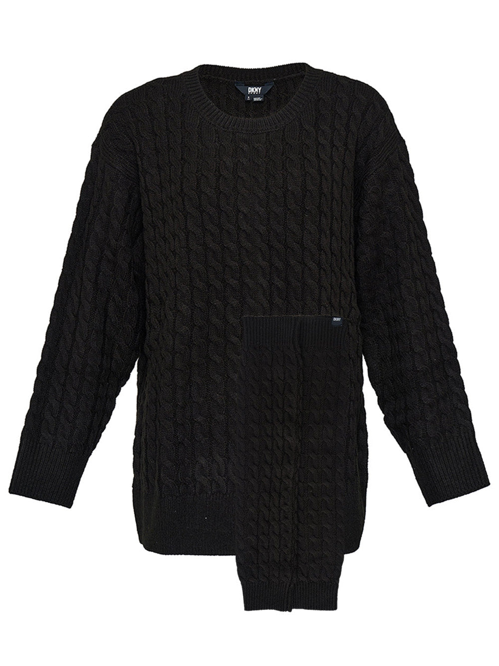      Dkny-Sport-Cozy-Cable-Knit-Sweater-Black-1