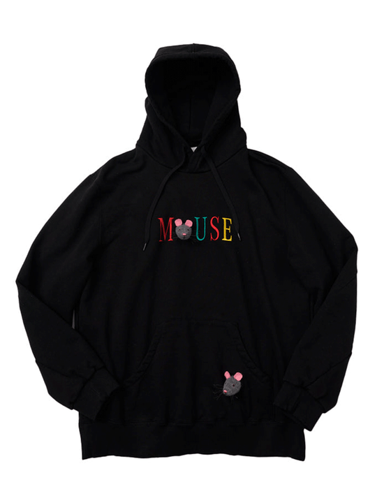Embroidery Hoodie With Mice